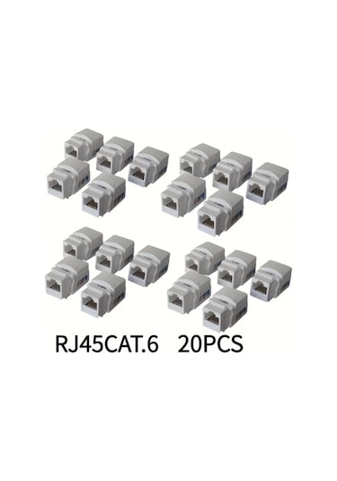 Xuweiwei 20 Adet Cat6 Ethernet Duvar Plakası Rj45 Ağ Bağlantı Elemanı 10gbps Hızlı Kolay Kurulum Ev Ofis İnternet