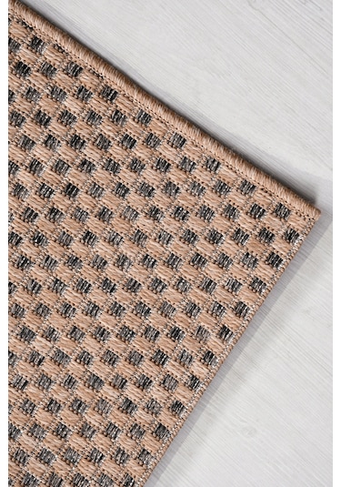 Sierra Halı Jüt Hasır Görünümlü Modern Kilim Ve Yolluk, İnce Bukle Dokuma Kahve Bej