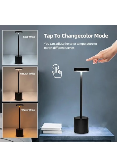 Basit Dokunmatik Sensörlü Led Masa Lambası Şarj Edilebilir Masa