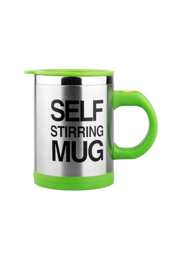 Konesam 400ml Çift Katlı Paslanmaz Çelik Otomatik Kahve Karıştırıcı Bardak - Elektrikli Kendini Karıştıran, Sıcak/soğuk İçecekler İçin, Ev/ofis/outdoor Kullanıma Uygun Yeşil