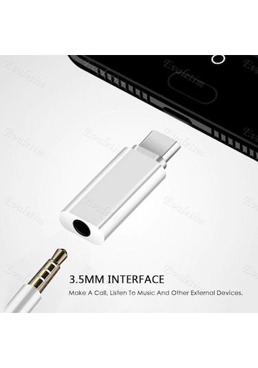 Type C To 3.5Mm Kulaklık Çevirici 4491A Dönüştürücü Adaptör Ses A