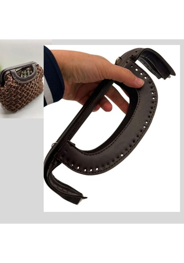 Çanta Aksesuar 25 Cm Suni Derili Koyu Kahve Renk Gizli Çanta Bursu Yeni Model