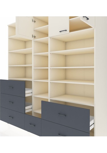 Kronos Dolap 17 Raflı 6 Çekmeceli 3 Kapaklı 220x59x243 Aytaşı-aytaşı/antrasit Aytası/antrasıt