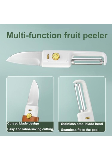 2'si Evde Çift Başlı Çok İşlevli Portatif Meyve Bıçağı Soyucu Turuncu Diğer