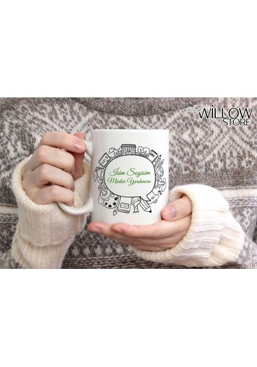 Müdür Yardımcısı Temalı Kişiye Özel Seramik Kupa Bardak Beyaz