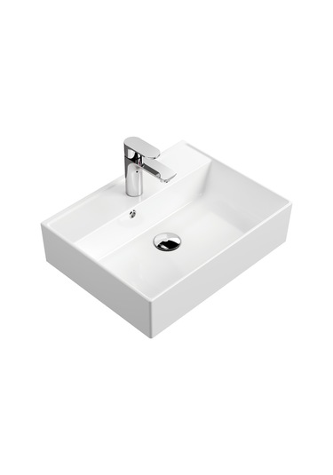Aqua Bagno Plan Tezgah Üstü Kare Çanak Lavabo 50 x 38 CM