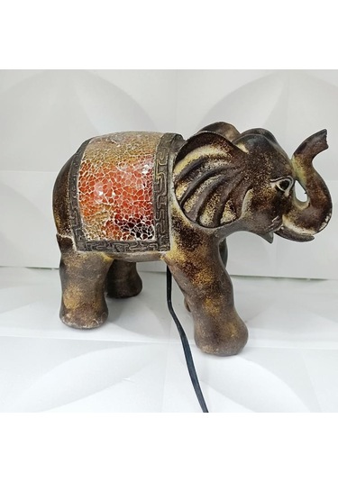 Fil Mozaik Lamba Yatak Odası Bebek Odası Gece Lambası Masa Üstü Ev Dekorasyon Çok Renkli