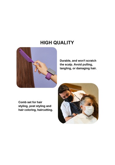Suofeng 4'lü Saç Tarak Seti - İnce Dişli, Kuyruk Taraklı, Kesim Tarağı Ve Çift Taraflı Fırça İle Anti-statik Saç Bakımı