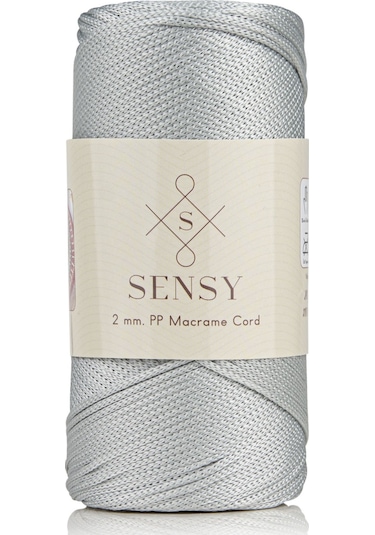 2 Mm - 200 Gr Polyester Makrome Ipi Açık Gri 230 M Polyester Makrome Ip Supla Ip Ve Çanta Ipliği