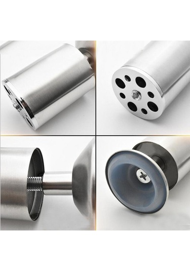 Suntek 2 Adet Paslanmaz Çelik Kanepe Ayakları Mobilya Dolabı 30cm