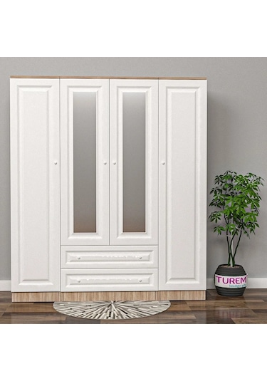 Ay 4 Kapılı Gardırop Mdf Antrasit