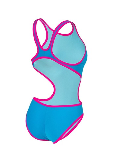 Arena One Bıglogo Kadın Yüzücü Mayosu 001198890 Mavi - Pembe