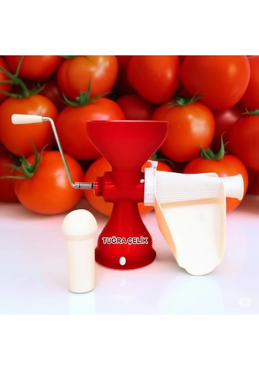 Tuğra Plastik El Tipi Biber, Domates Püre Ve Salça Makinesi Metal Çevirme Kollu Çok Renkli