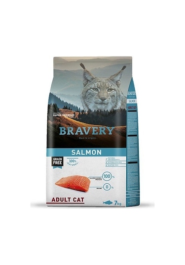 Bravery Tahılsız Somonlu Yetişkin Kedi Maması 7 KG