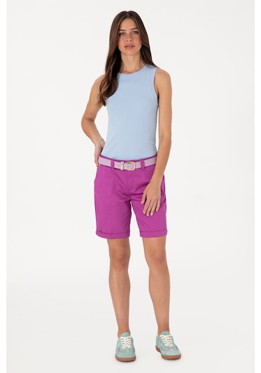 U.s. Polo Assn. Kadın Menekşe Şort / Bermuda 50299160-vr037 Menekse