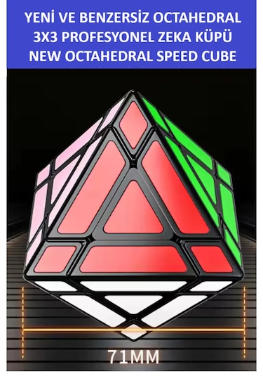 Benzersiz 3x3 Oktahedon Profesyonel Zeka Küpü - Unıque Octahedron Professıonal Speed Cube-sabır Küpü