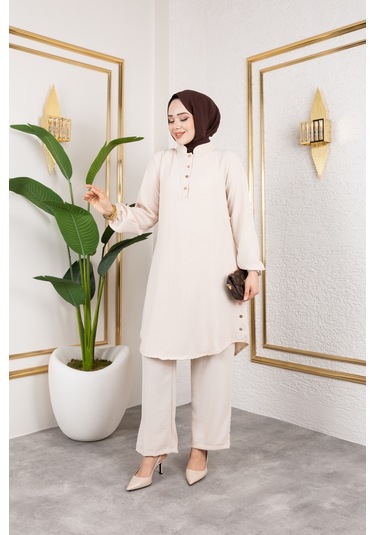 Aerobin Kumaş İkili Takım - Bej / T0109 Bej