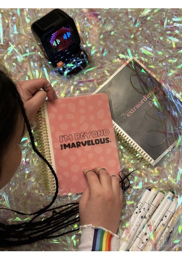 Victoria's Jurnals Altın Renkli Metal Sip. Defter 2'li Set Pembe - Siyah