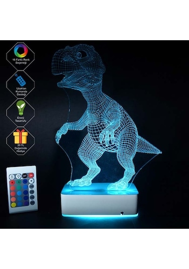 Özel Tasarım Dinazor 3D Led Lamba