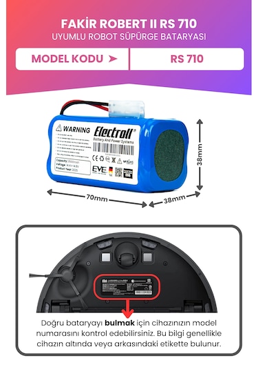 Fakir Robert Iı Rs 710 Uyumlu Batarya 3500mah Pil