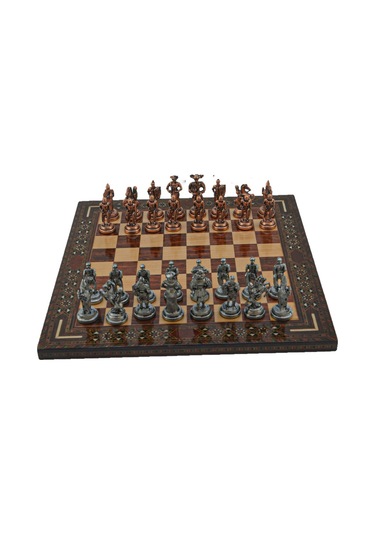 Gifthome Metal Satranç Takımı-seti Orta İspanyol Antik Taş Ve