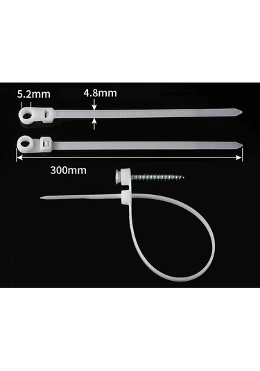 Homyl 100 Adet Kablo Fermuarları Tel Bağı Sarar Ağır 4.8mmx300mm