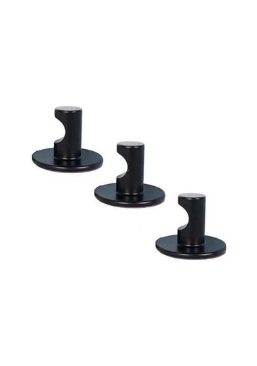 Besthome1 3 Adet Banyo Duvar Kancağı, 2 Kg Yük, Otomatik Yapışkan, Zink Metal, Siyah Renk Siyah