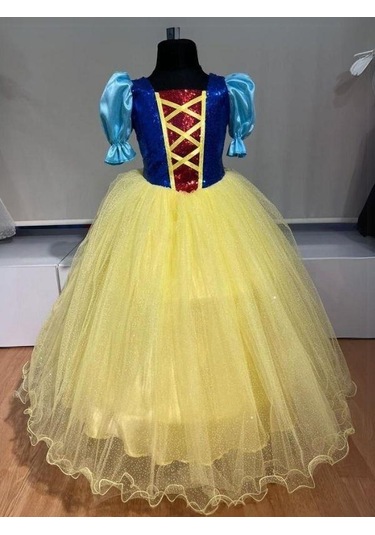 Kız Çocuk Pamuk Prenses Kostümü-13690 Sarı