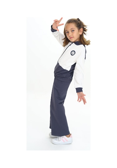 Toontoy Kız Çocuk Kapüşonlu Eşofman Takım Füme