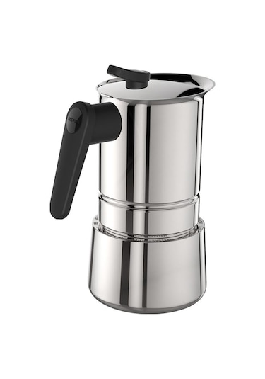 Pedrini Steel Moka Pot 4 Kupa - Paslanmaz Çelik