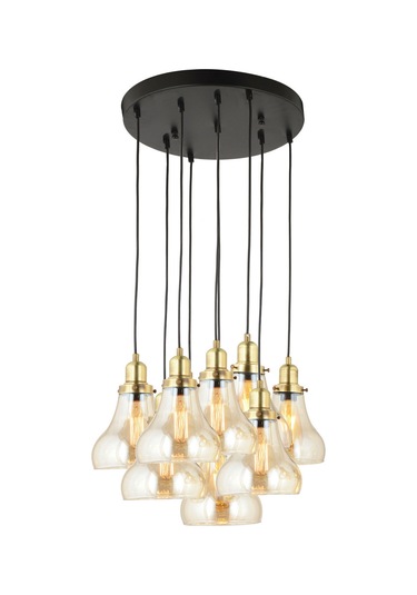 Lampaluce Cono Modern Sarkıt Salon Avizesi 9'Lu Sarı 45X70Cm