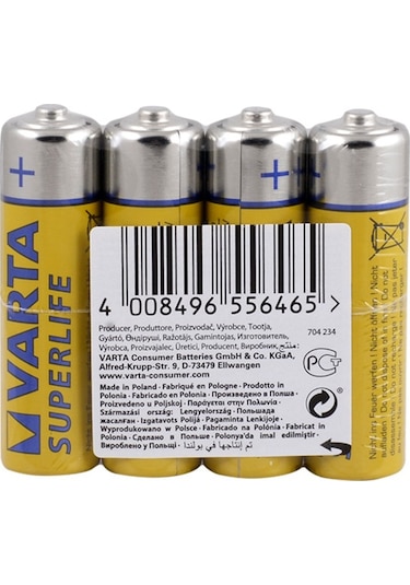 Varta Superlife 2006 Shrink AA Kalem Pil 4'lü