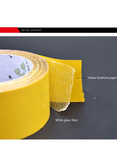 Hangfox Cam Fiberli Çift Taraflı Bant - 60mmx25m, Süper Güçlü Tutuculuk, 80 C Isı Dayanımı, Otomotiv Ve Farklı Malzemeler İçin