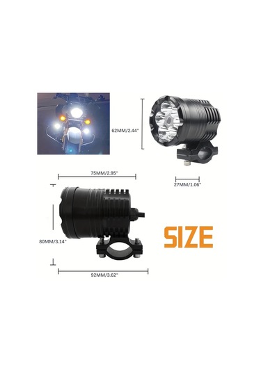 Motion003 Nlpearl 2 Adet 6 Ledli 60 Watt Motosiklet Far Sis Lambası 12v Led Moto Aksesuarları