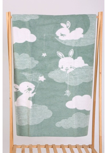 Yumuşak Bebek Çocuk Battaniyesi Mevsimlik 90x100 Cm Yeşil