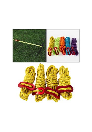 Suntek 4 Adet 6.65ft Gezi Yansıtıcı Naylon Kordon Çadır Sarı