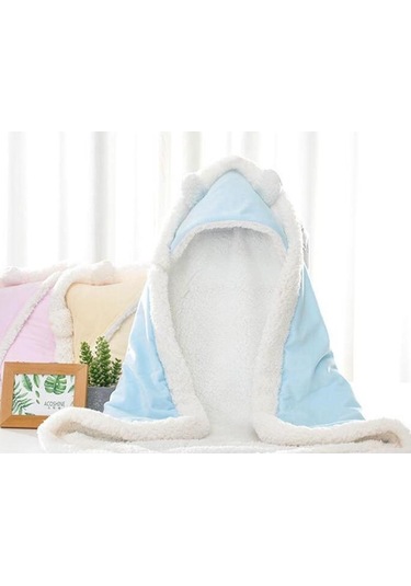 Sarı Kış Bebek Erkek Kız Battaniye Wrap Çift Katmanlı Polar Bebek Kundak Yenidoğan Bebek Yatak Battaniyesi Için Uyku Tulumu Sarı