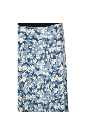 Barem Kadın Arzu Korsajlı 6 Parçalı Beyaz Papatyalar Mavi Etek D51 Mavi