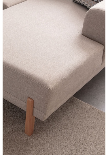 Mocha Sırt Mekanizmalı Köşe Koltuk Takımı Krem