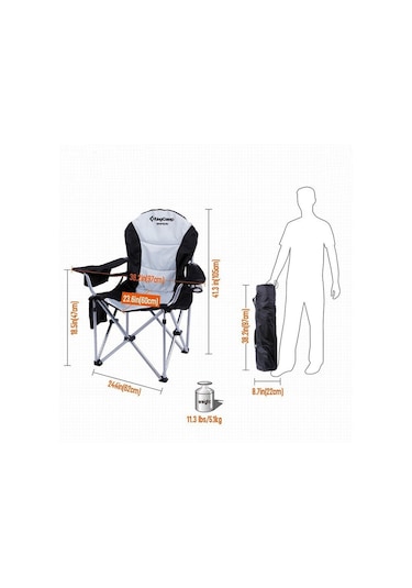 King Camp Deluxe Sandalye Siyah/Gri Çok Renkli