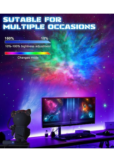 Noas LW-6 Galaxy Astronot Uzaktan Kumandalı ve Zamanlayıcılı Led Projektör Masa Lambası