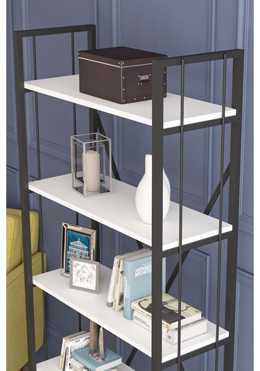 Wood House - Eftelya Kitaplık Beyaz