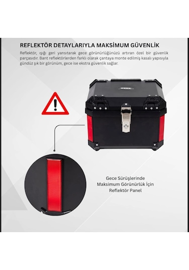 Rexx 60 Litre Abs Motosiklet Arka Çanta - Siyah Tek Renk