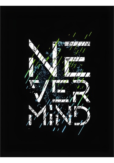 Nevermind Unisex Black Baskılı Oversize Baskılı Kapşonlu Sweatshi Siyah