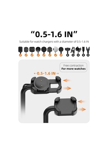 Aoduke Ajzj02s Google / Huawei / Garmin / Samsung Uyumlu Saat Şarj Cihazı Dock'u İçin Şarj Tabanı Standını İzle Siyah