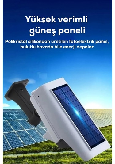 Kamera Görünümlü Hareket Sensörlü Uzaktan Kumandalı Solar Bahçe L