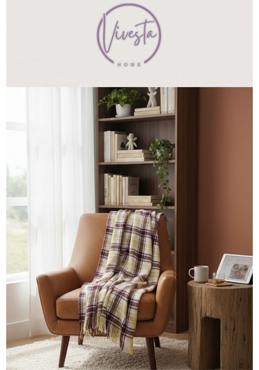 Scotch Battaniye 180 220 Cm Lüks, Yumuşacık Ve Sıcak Tutucu Konfor Battaniyesi Krem - Bordo