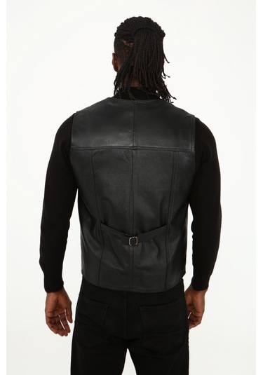 Klasik Hakiki Kuzu Derisi Yelek Rahat Kesim