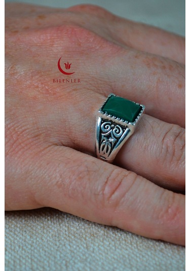 Erkek Taşlı Metal Yüzük Şık Tasarım 40'lı Kutu Gümüş