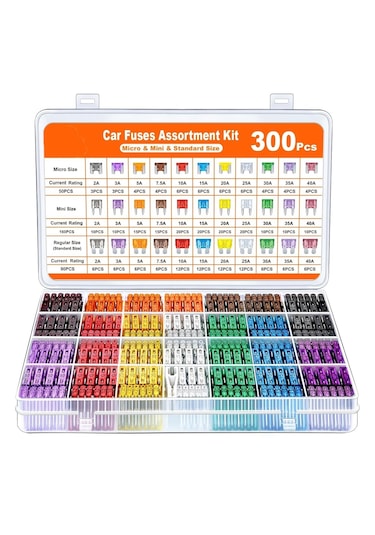 300 Parça Oto Sigorta Seti - Micro, Mini Ve Standart Boy Renkli Araç Sigortalar Diğer